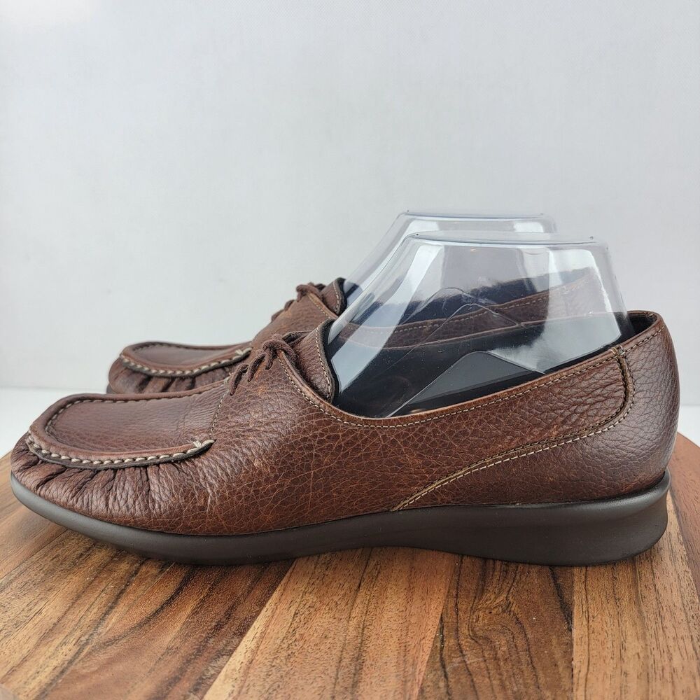 SAS Womens Size 8.5 Brown Siesta Leather Lace Up Flat Comfort Shoes